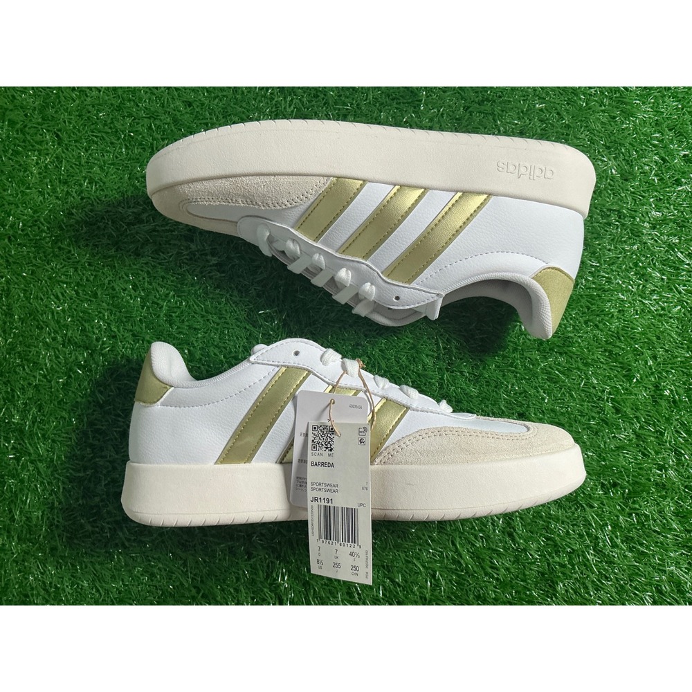 Adidas Barreda White Gold Women Sneakers JR1191 Low Top Sportswear Shoes